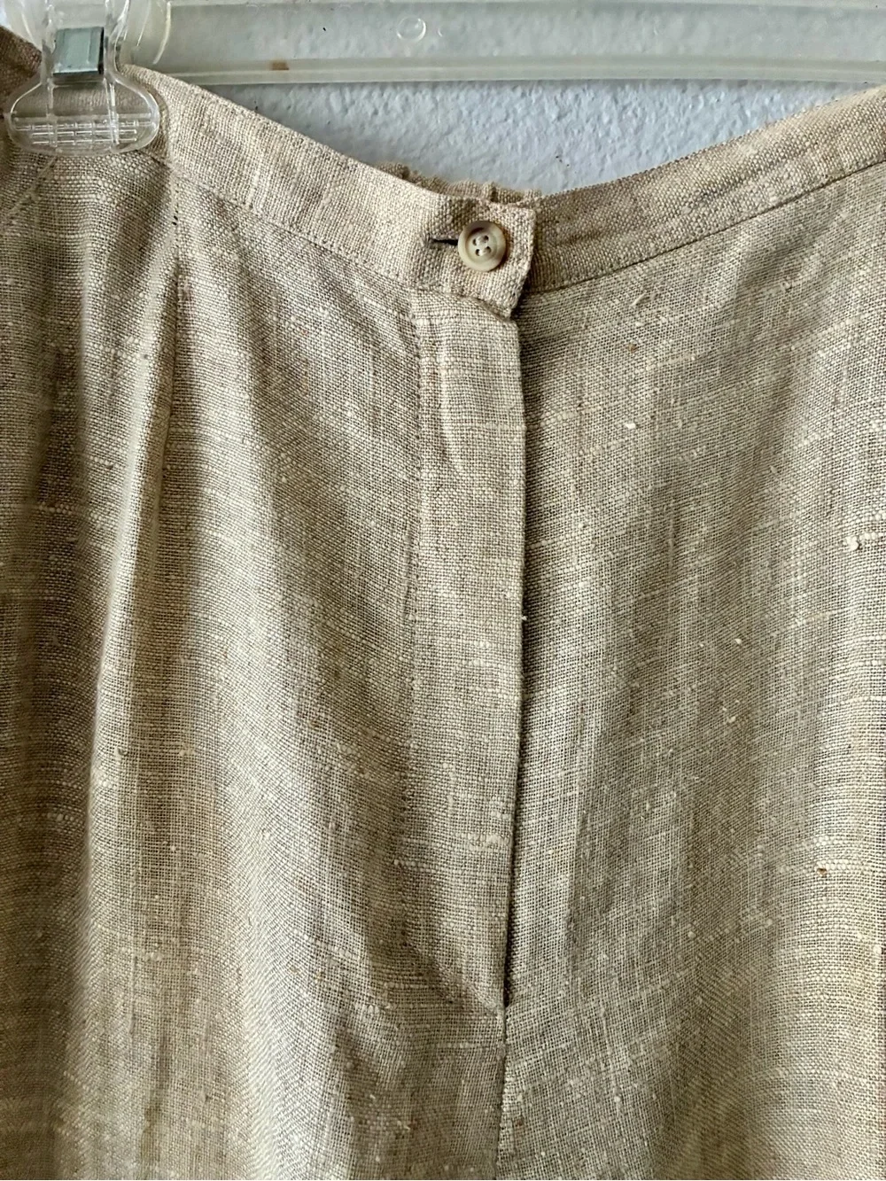 VTG Bernard Holtzman 12 Natural 💯 Thick Linen Wide Leg Pants Quiet Luxury EUC
